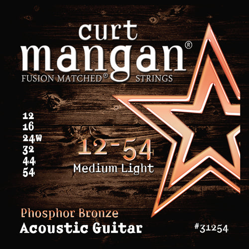 Curt Mangan Phosphor Bronze Acoustic Guitar Strings 12-54