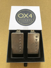 Load image into Gallery viewer, OX4 A4 Low Wind PAF style Humbucker set, Aged Nickel Covers
