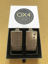 Load image into Gallery viewer, OX4 A4 Low Wind PAF style Humbucker set, Aged Nickel Covers
