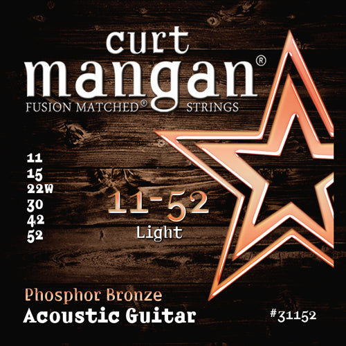 Curt Mangan Phosphor Bronze Light Set Acoustic Guitar Strings 11-52