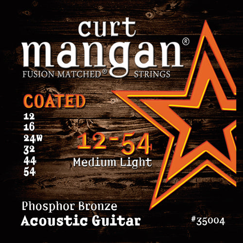 Curt Mangan Phosphor Bronze COATED Acoustic Guitar Strings 12-54