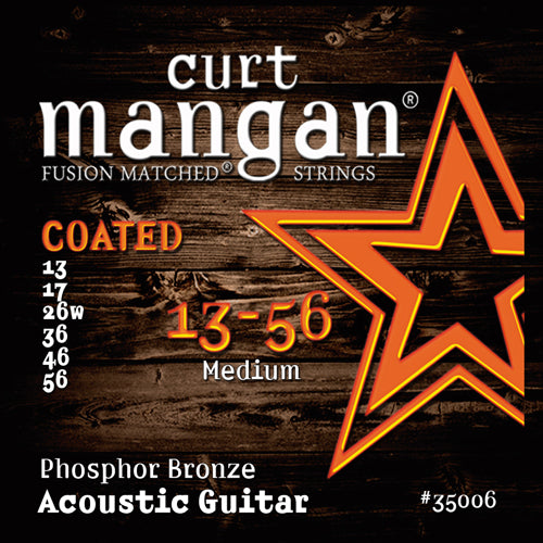 Curt Mangan Medium Phosphor COATED  Acoustic Guitar Strings 13-56