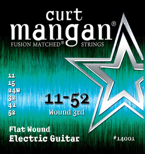 Curt Mangan Electric Guitar Strings Flatwound Light Set 11-52