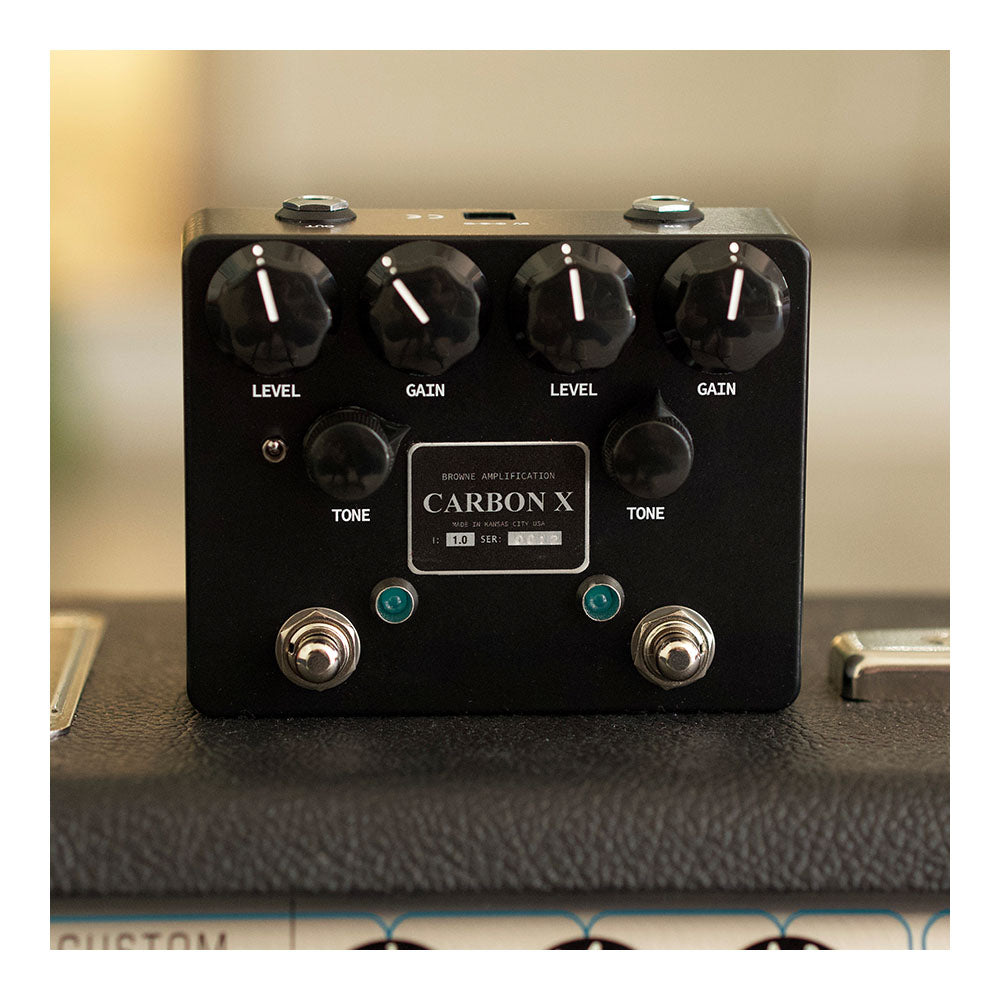 Carbon X Dual Overdrive Black for guitar Browne Amplification-Buy here